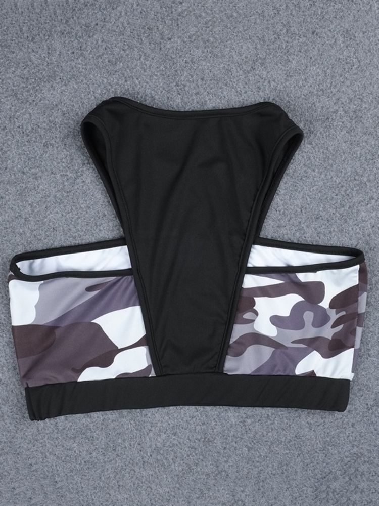 Damtröja Anti-svett Kamouflage Pullover Yoga Sports Set