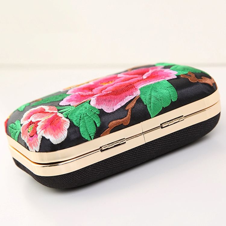 Mångsidig Exotic Peony Brodery Evening Clutch