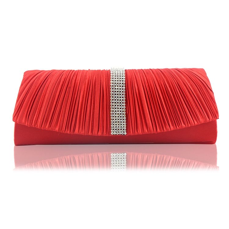 Puckering Rectangle Rhinestone Mångsidiga Kopplingar Evening Bag