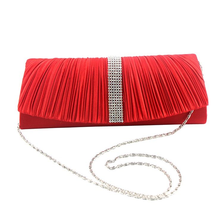 Puckering Rectangle Rhinestone Mångsidiga Kopplingar Evening Bag