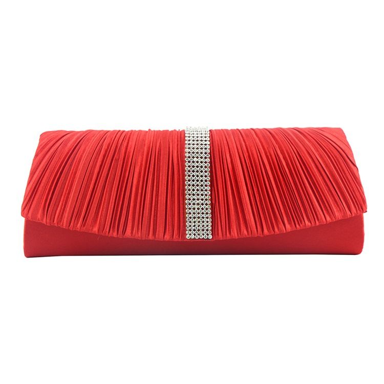 Puckering Rectangle Rhinestone Mångsidiga Kopplingar Evening Bag