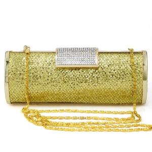 Sequins Rhinestone Magnetic Snap Clutch