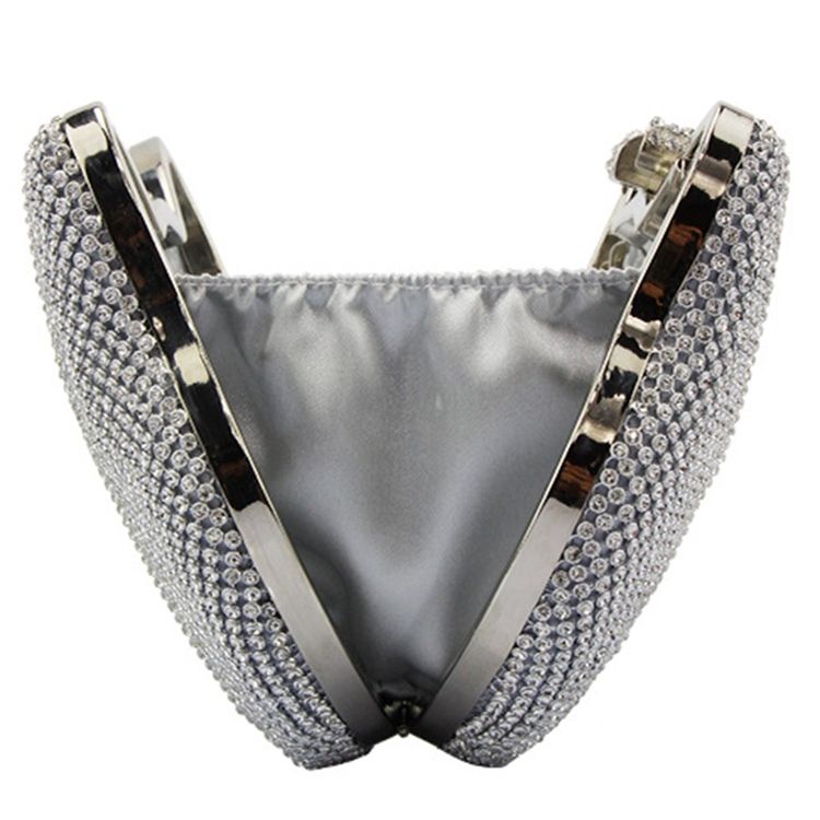 Shiny Diamante Cat Shape Evening Clutch