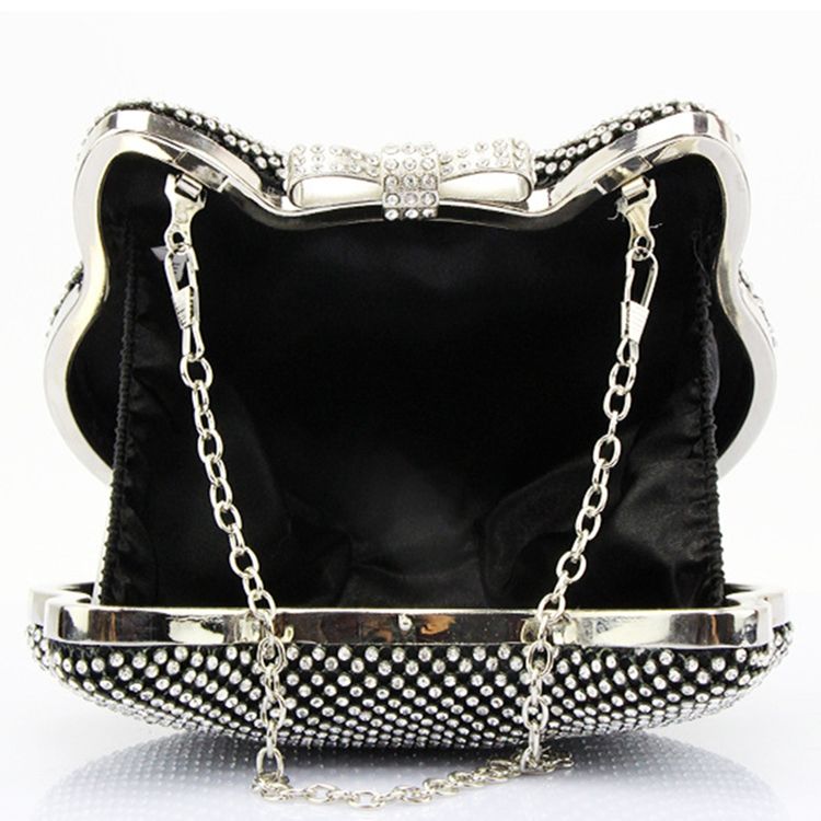 Shiny Diamante Cat Shape Evening Clutch