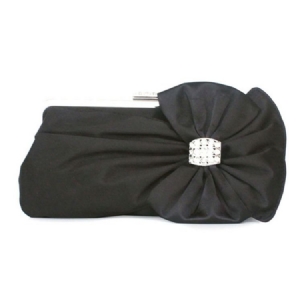 Silk Bowknot Rhinestone Adornment Clutch