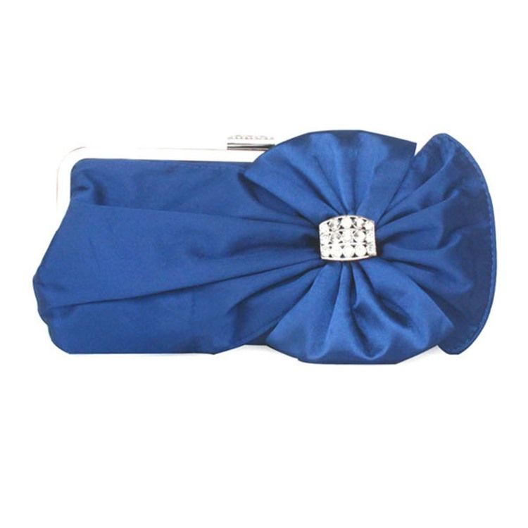 Silk Bowknot Rhinestone Adornment Clutch