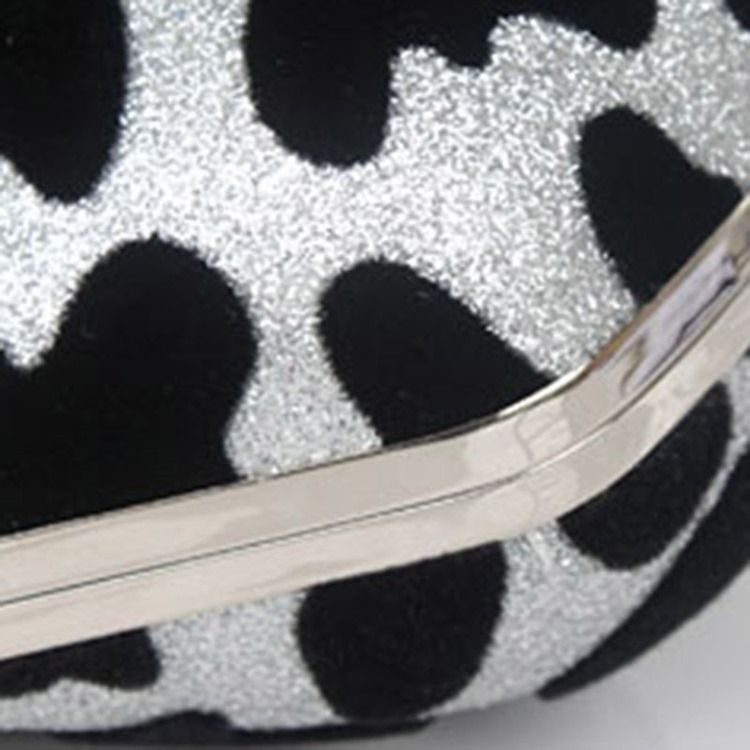 Skalformad Rhinestone Leopard Clutch