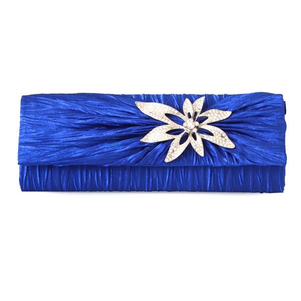 Vintage Rhinestone Flower-shaped Embellished Pleated Clutches