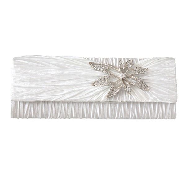 Vintage Rhinestone Flower-shaped Embellished Pleated Clutches