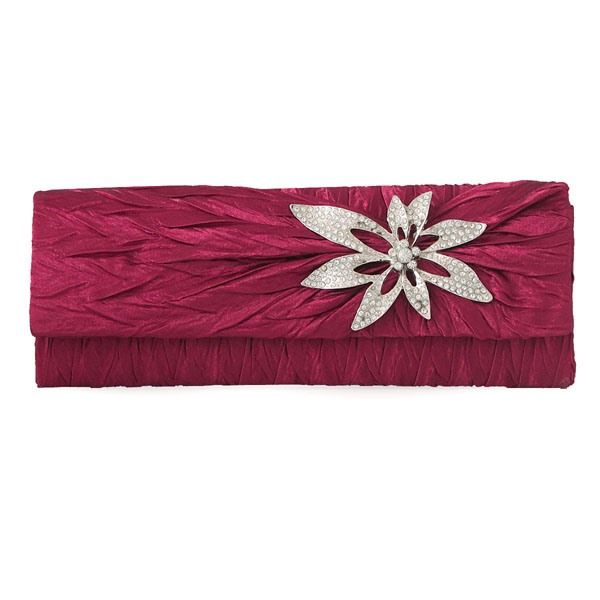 Vintage Rhinestone Flower-shaped Embellished Pleated Clutches