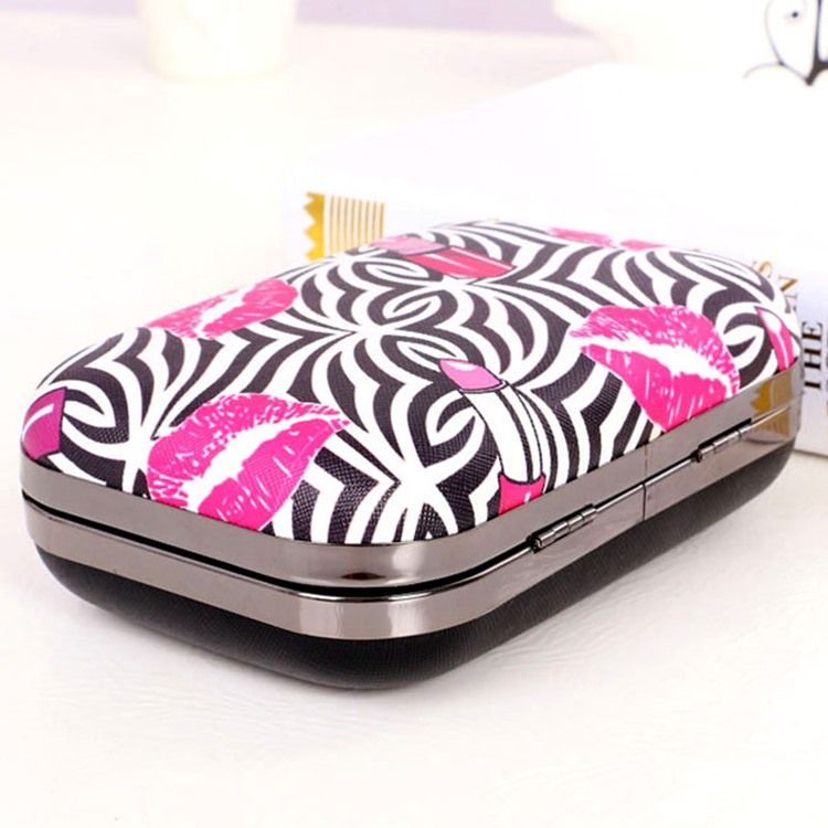 Zebra Striped Decorated Evening Clutch