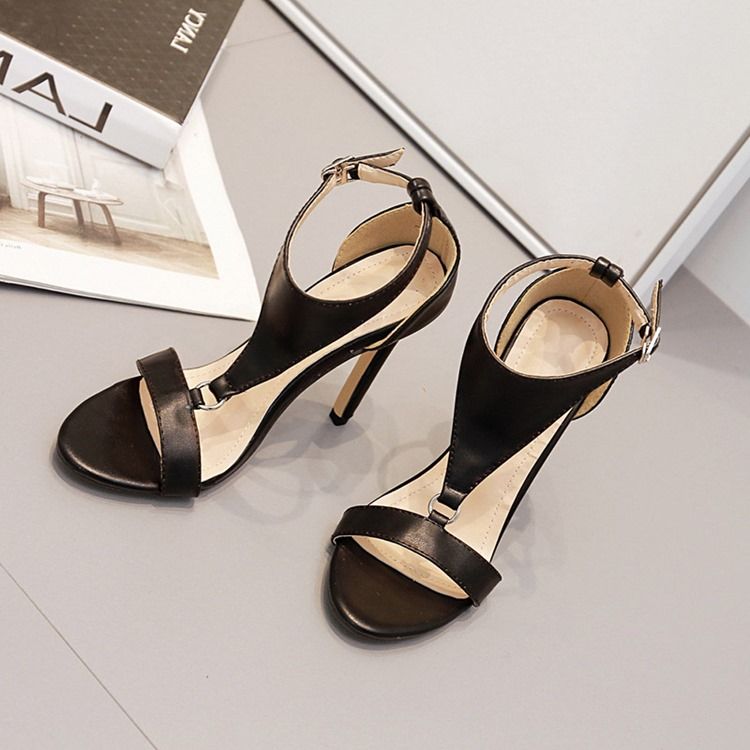 Buckle Heel Covering Stiletto Heel Dam Sandaler