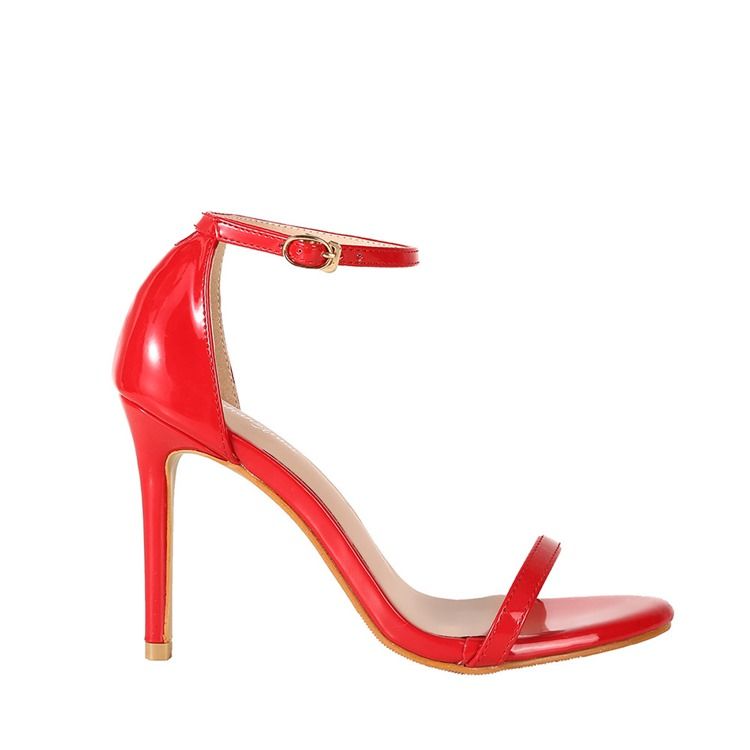 Buckle Heel Covering Stiletto Heel Plain Women's Sandals