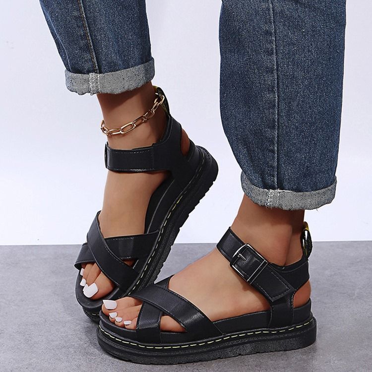 Buckle Open Toe Buckle Dam Sandaler