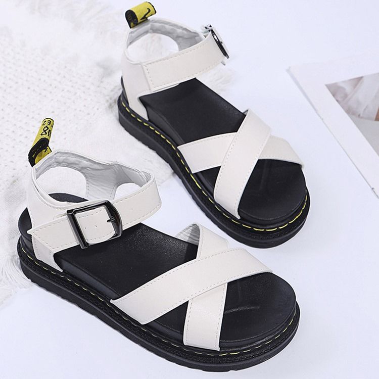 Buckle Open Toe Buckle Dam Sandaler