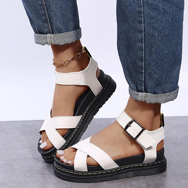 Buckle Open Toe Buckle Dam Sandaler