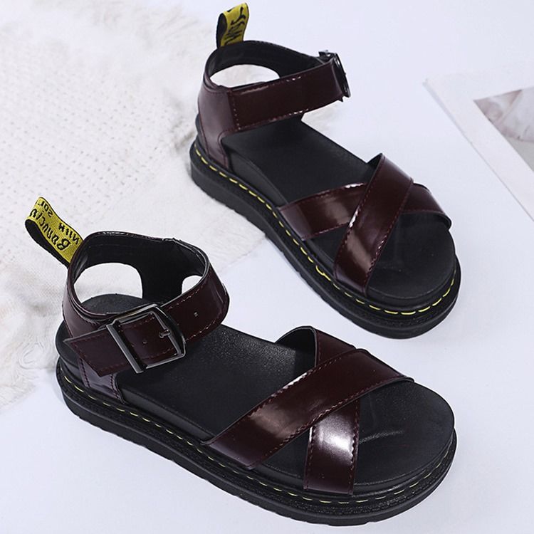 Buckle Open Toe Buckle Dam Sandaler