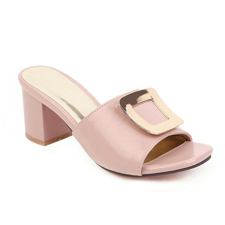 Chunky Heel Flip Flop Slip-on Sommar Tofflor För Kvinnor