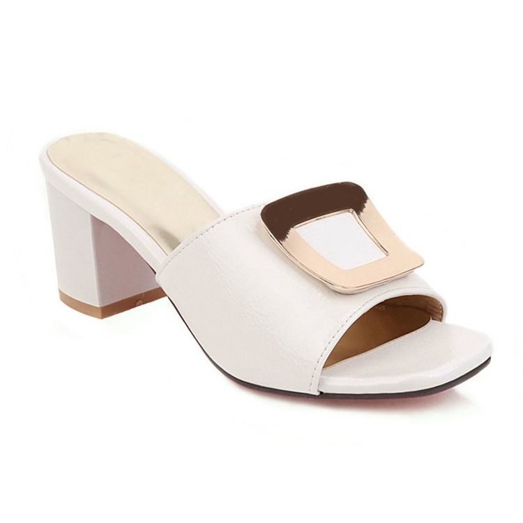 Chunky Heel Flip Flop Slip-on Sommar Tofflor För Kvinnor