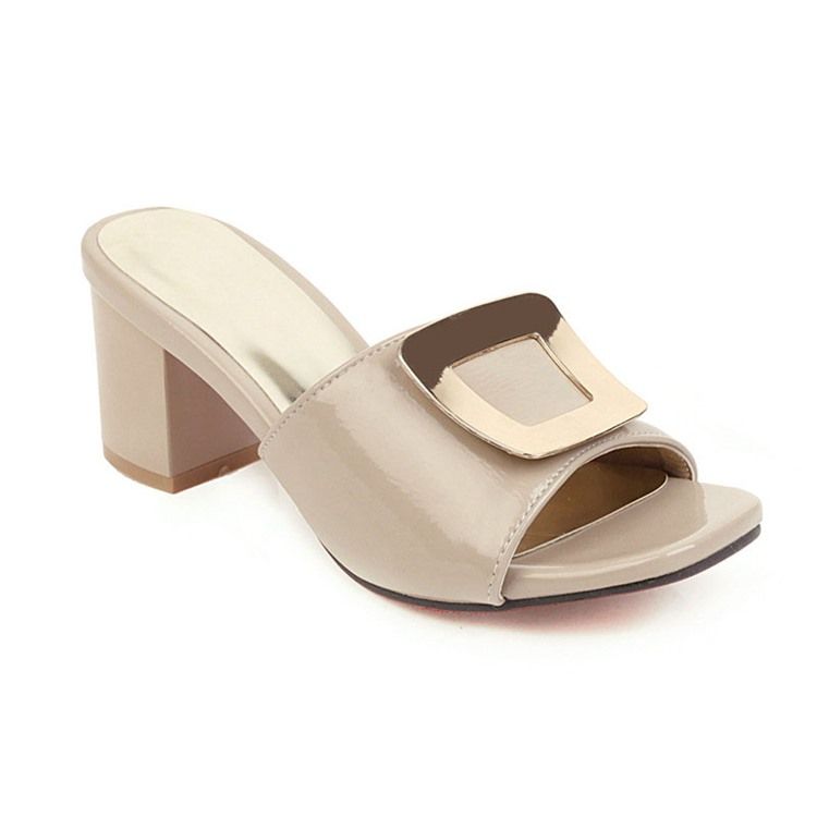 Chunky Heel Flip Flop Slip-on Sommar Tofflor För Kvinnor