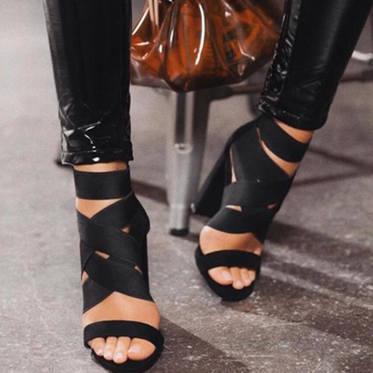 Chunky Heel Open Toe Heel Covering Western Women's Sandals