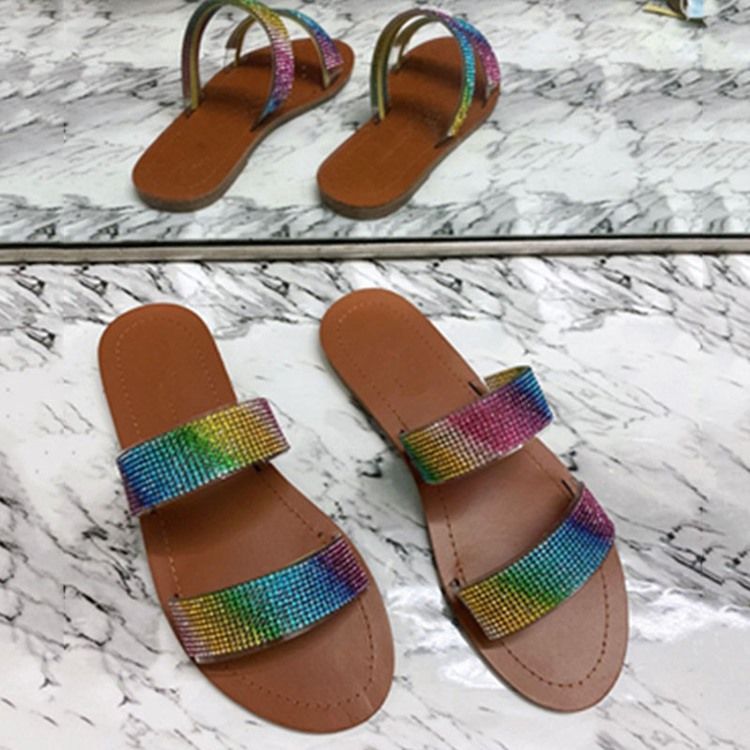 Dam Platt Med Slip-on Flip Flop Sommar Tofflor