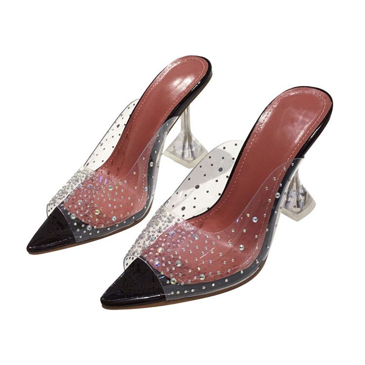 Dam Slip-on Rhinestone Spool Heel Western Tofflor