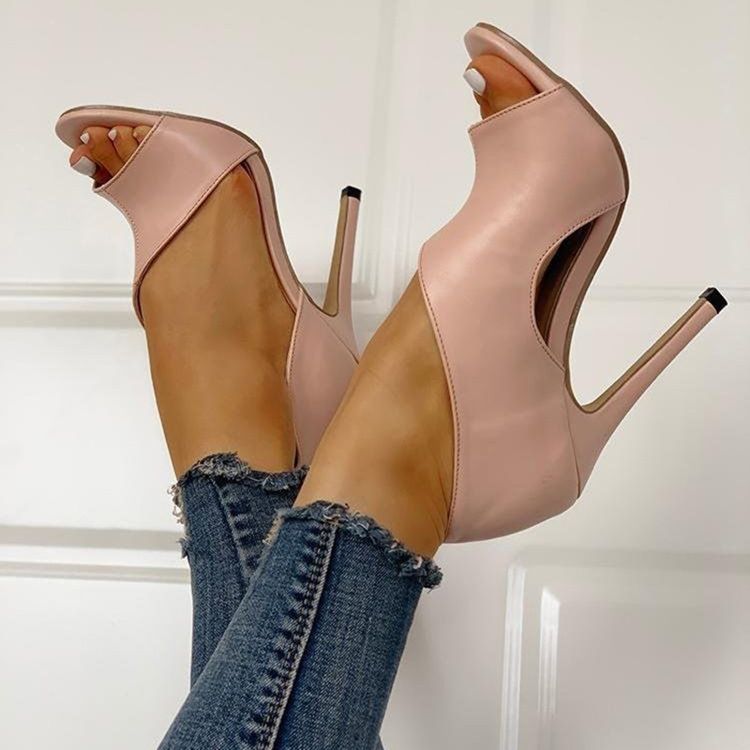 Dam Slip-on Stiletto Heel Heel Covering Hollow Sandals