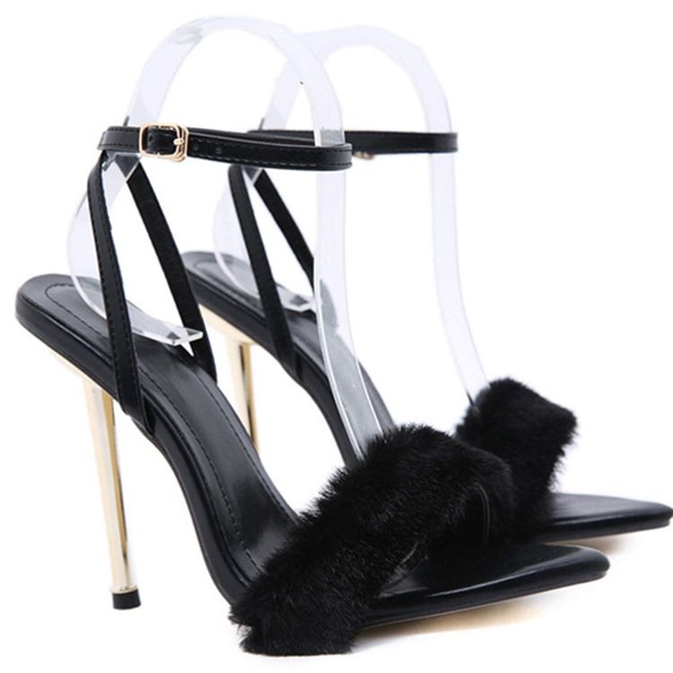 Dam Spetsig Tå Line-style Buckle Stiletto Heel Hip Hop Sandals