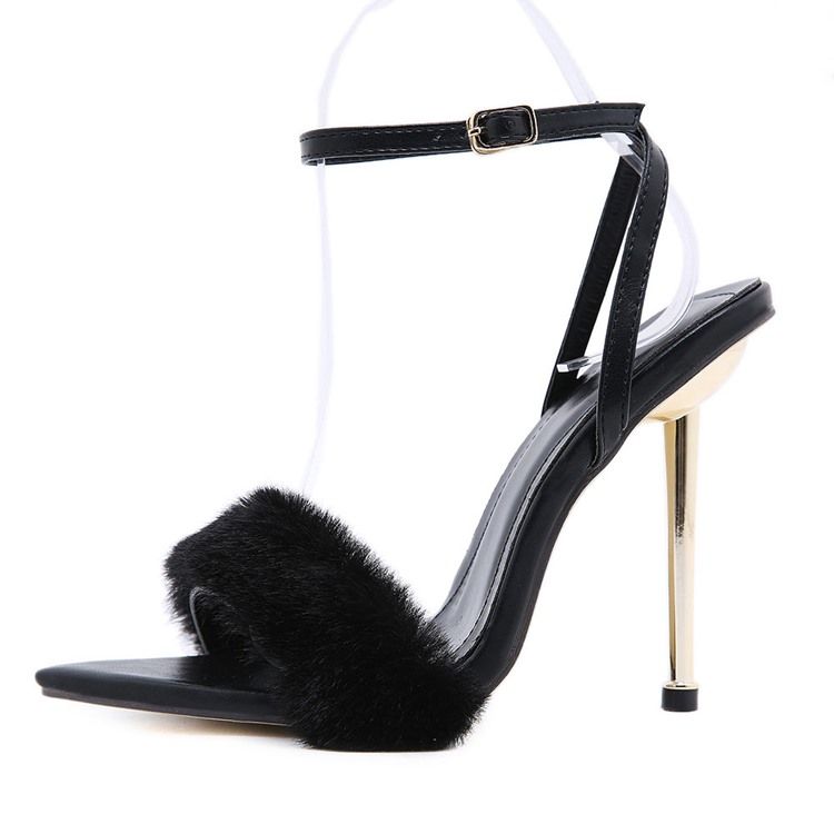 Dam Spetsig Tå Line-style Buckle Stiletto Heel Hip Hop Sandals