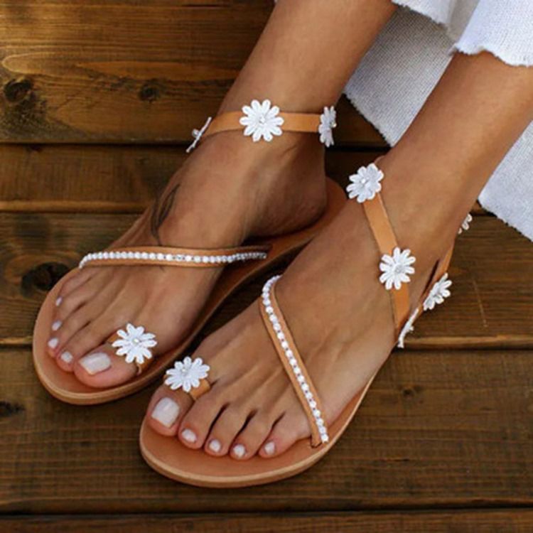 Flat With Toe Ring Slip-on Damblommsandaler