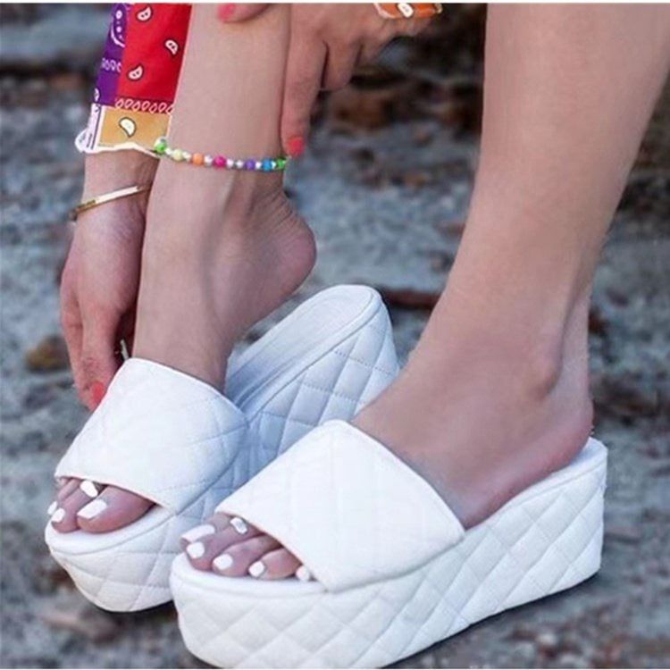 Flip Flop Platform Slip-on Casual Tofflor För Kvinnor