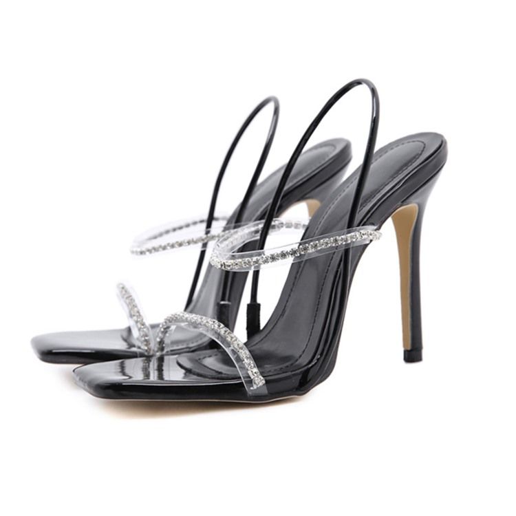 Kvinnor Slip-on Stiletto Heel Square Toe Thread Sandals