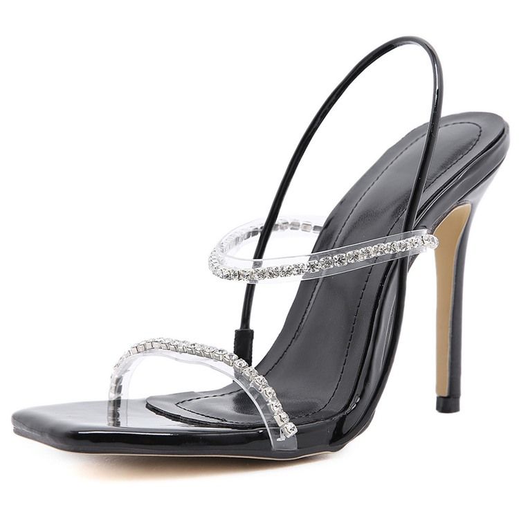 Kvinnor Slip-on Stiletto Heel Square Toe Thread Sandals