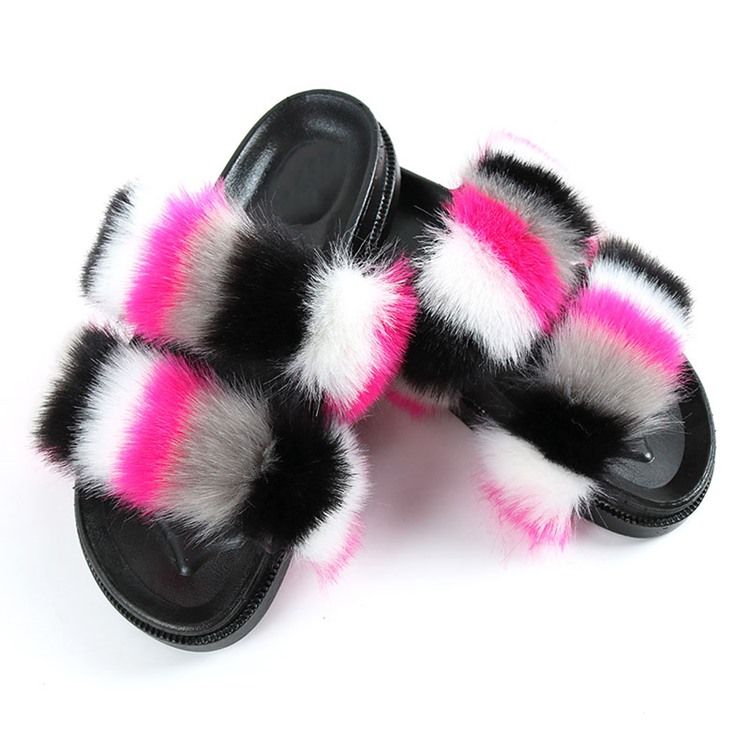 Kvinnors Lägenhet Med Pompon Flip Flop Four Seasons Tofflor