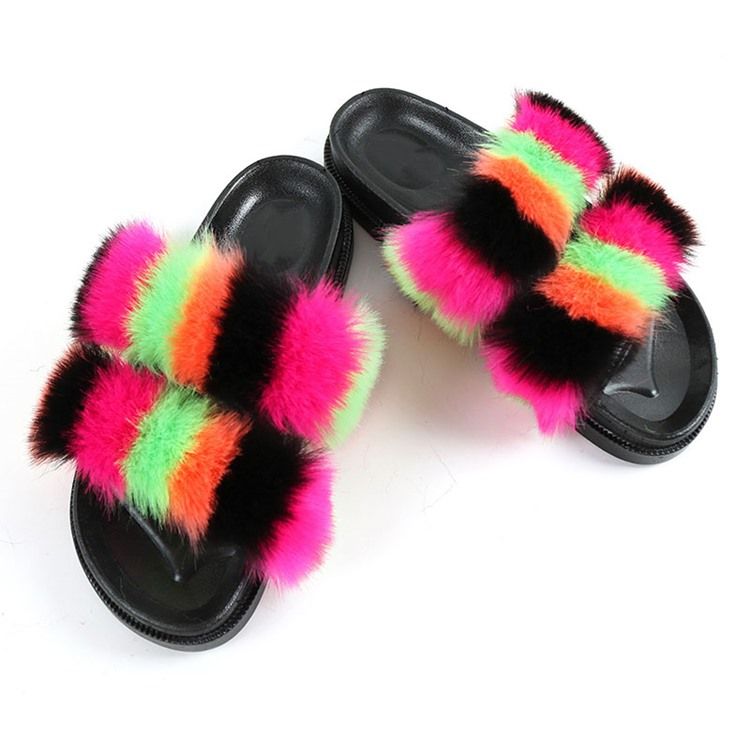 Kvinnors Lägenhet Med Pompon Flip Flop Four Seasons Tofflor