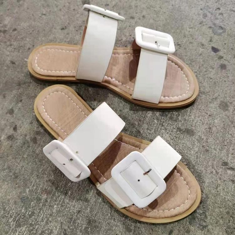 Kvinnors Platt Med Flip-flop Slip-on Tofflor