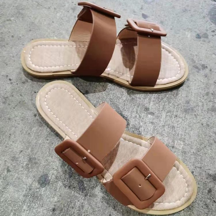 Kvinnors Platt Med Flip-flop Slip-on Tofflor