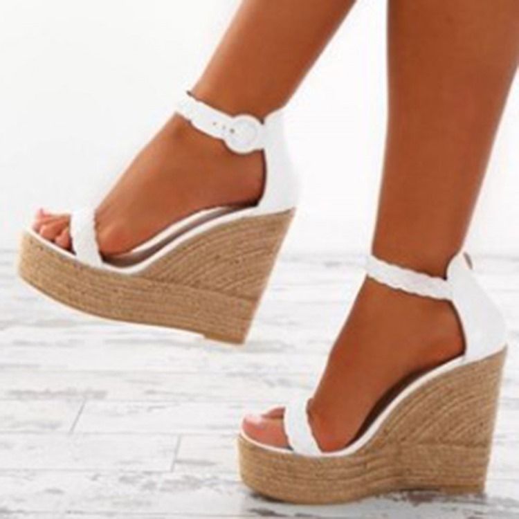 Plain Heel Covering Wedge Heel Dam Sandaler