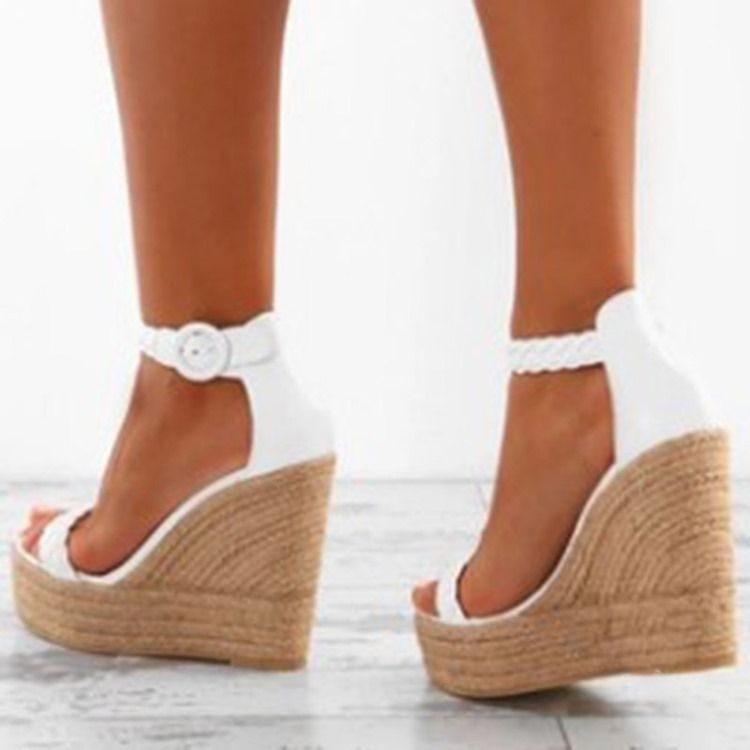 Plain Heel Covering Wedge Heel Dam Sandaler