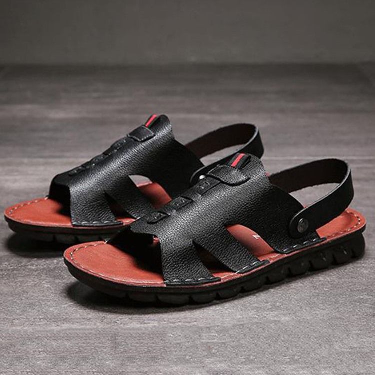 Pu Slip-on Enkla Sandaler För Män