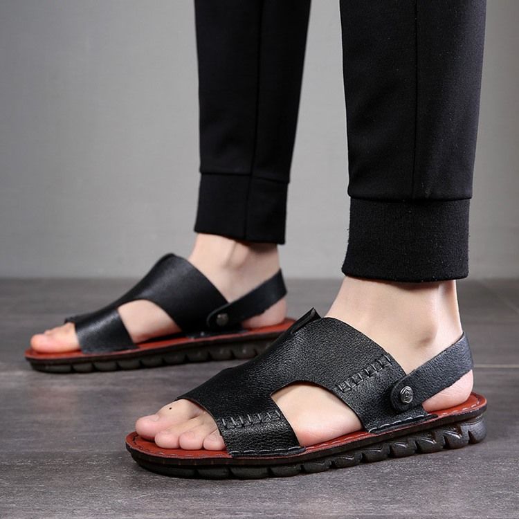 Pu Slip-on Enkla Sandaler För Män