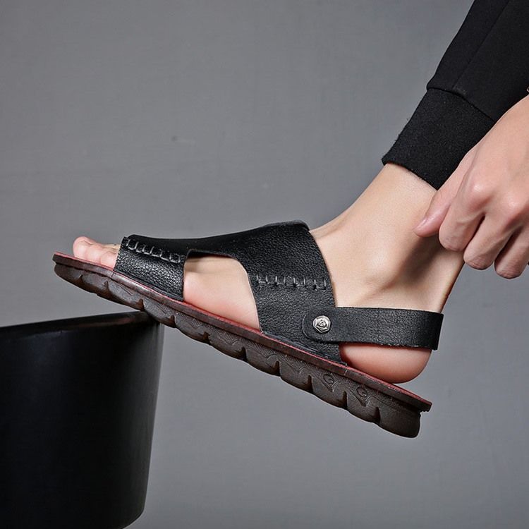 Pu Slip-on Enkla Sandaler För Män