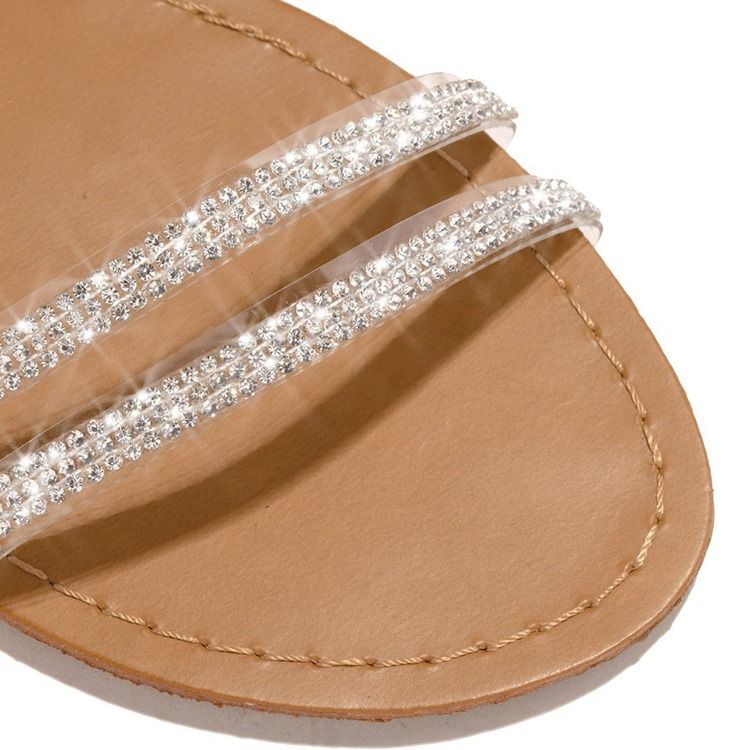 Round Toe Flat With Buckle Low-cut Upper Sandals För Kvinnor