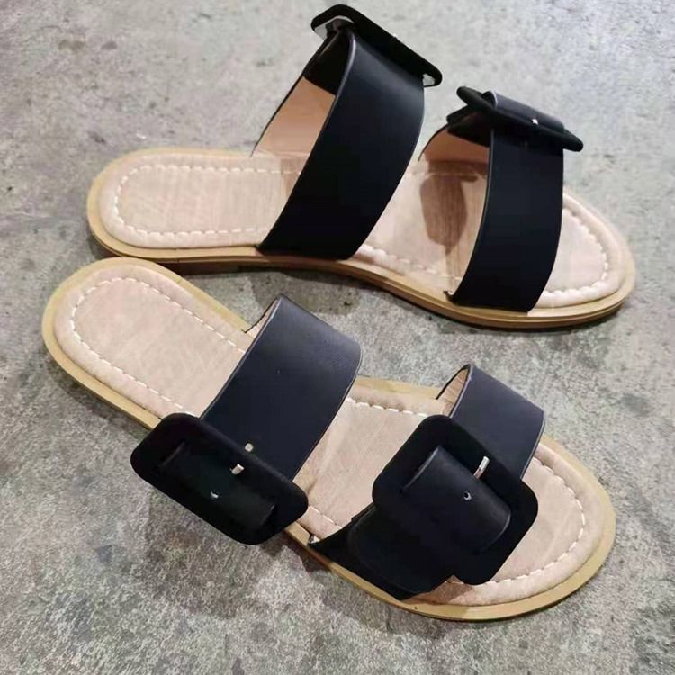 Slip-on Flat With Buckle Dam Tofflor