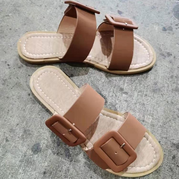 Slip-on Flat With Buckle Dam Tofflor