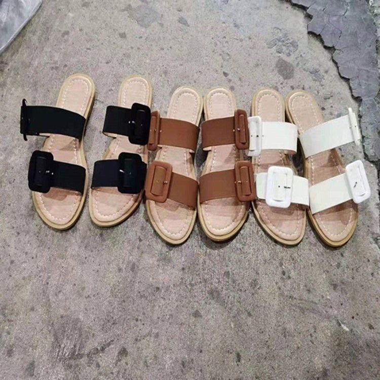 Slip-on Flat With Buckle Dam Tofflor