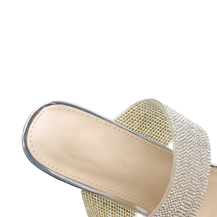 Slip-on Flip-flop Dam Tofflor Med Rhinestone Patchwork