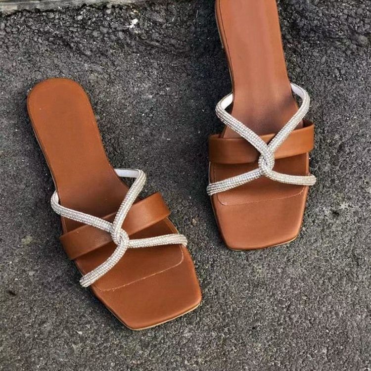 Slip-on Flip-flop För Kvinnor Med Patchwork Tofflor