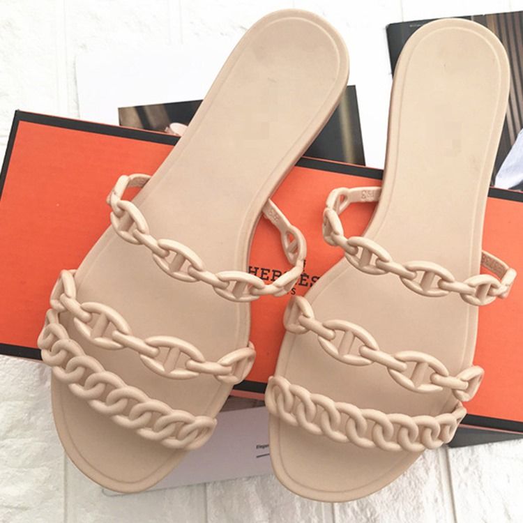 Slip-on Kedja Flip-flop Vanliga Tofflor